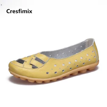 

Cresfimix sapatos femininas female fashion comfortable mesh breathable anti skid street flat shoes lady retro dance shoes c2108