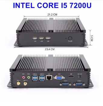 

2019 New Eglobal Computer Fanless Mini PC Windows10 core i5 7200U Graphics 620 2.5GHz Dual Core 2*com desktop