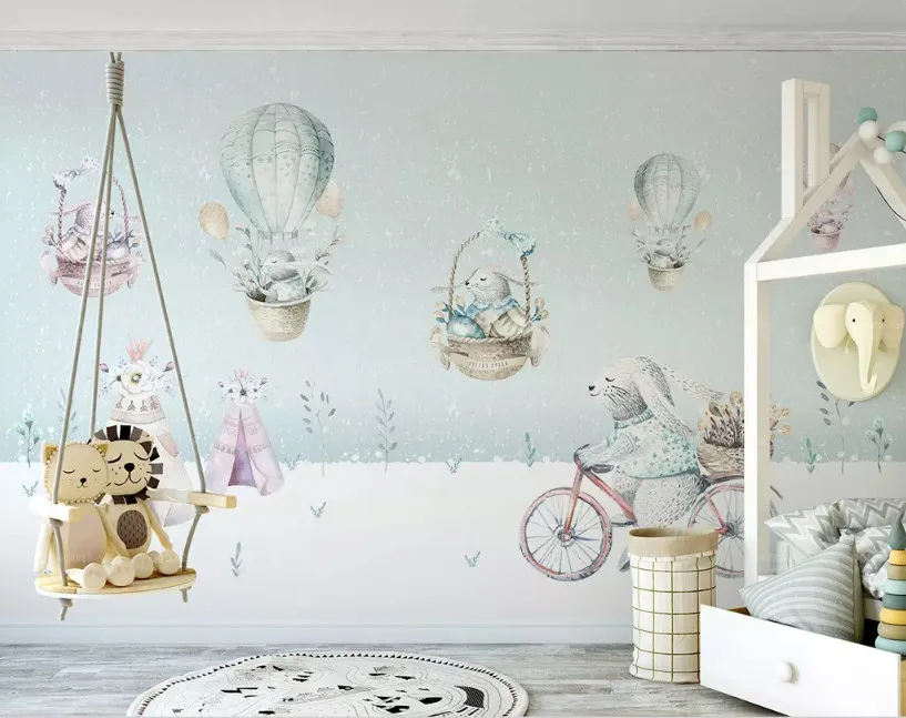 Beibehang пользовательские шелковистые papel де parede 3d обои скандинавские креативные акварельные Средиземноморский КИТ Детская комната фон