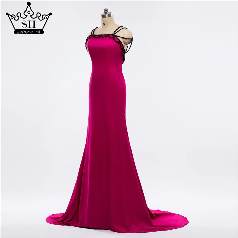 Женское вечернее платье-русалка розовое длинное платье с бисером расшитое в