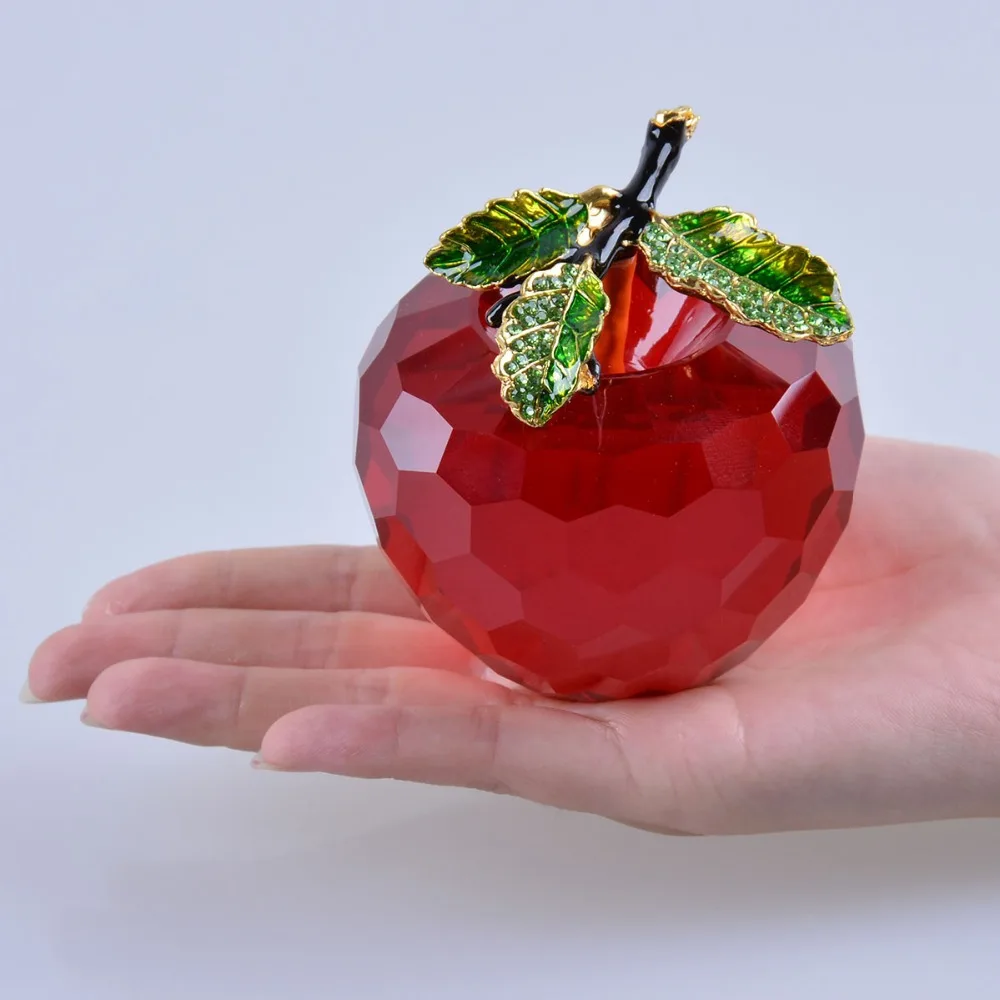 Mother's Day Gift Big Red Apple Crystal Paperweight Decoration Crystal