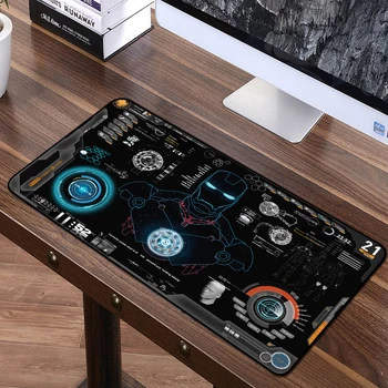 

FFFAS 70X40cm American Hot Films mouse pad Iron Man A design chart Anti-slip Locking Edge Waterproof Natural Rubber Large mats