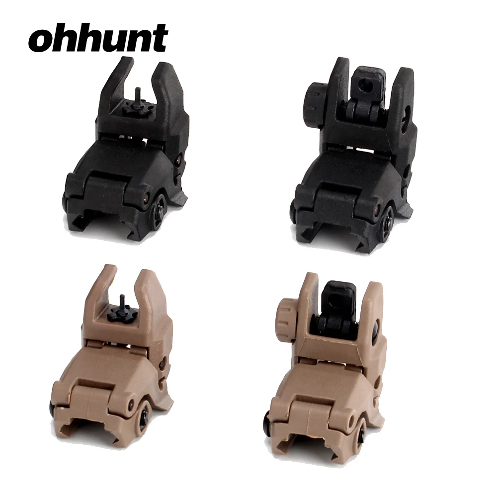 Ohhunt модель 4 AR 15 Тактический откидной Комплект переднего заднего вида Регулировка ветра полимерные прицелы 20 мм рельс для стрелковой