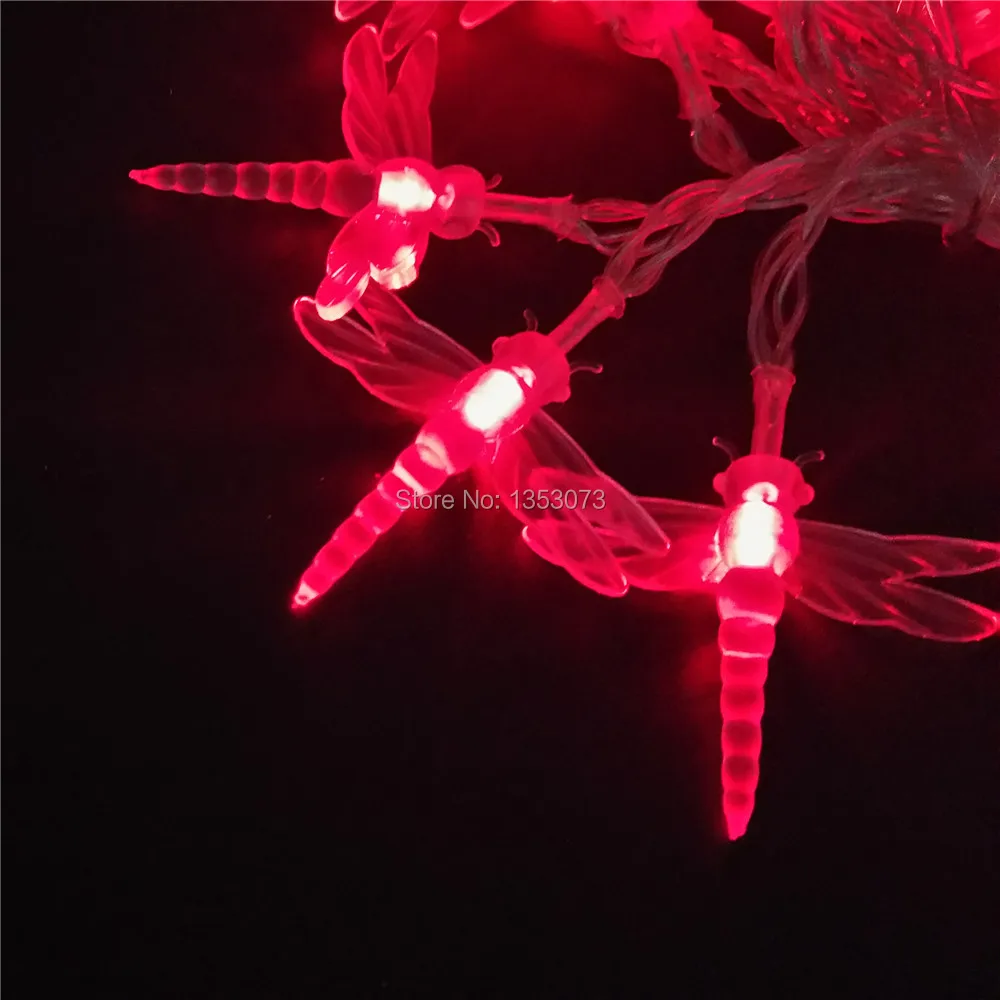 Dragonfly String Garland Pendant Lights for Garden Decoration Party Decoration - red lighting 1-1