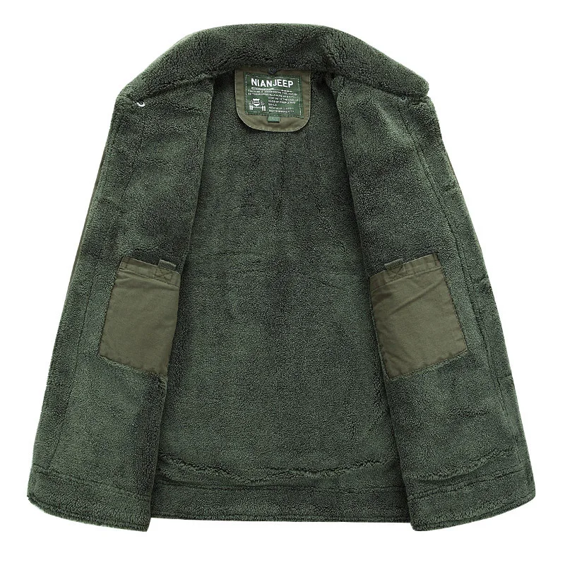 Nian JEEP брендовая одежда с флисовой подкладкой, плотное мужское зимнее пальто с меховым воротником, Мужская зимняя армейская военная куртка, тактическая мужская куртка