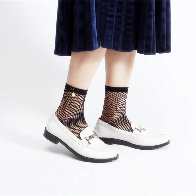 

BY8107 2017 New Arrival Women's Fishnet/Grid Socks Hot Sale Bead Bow tie Velvet Sole Fashion Comfortable