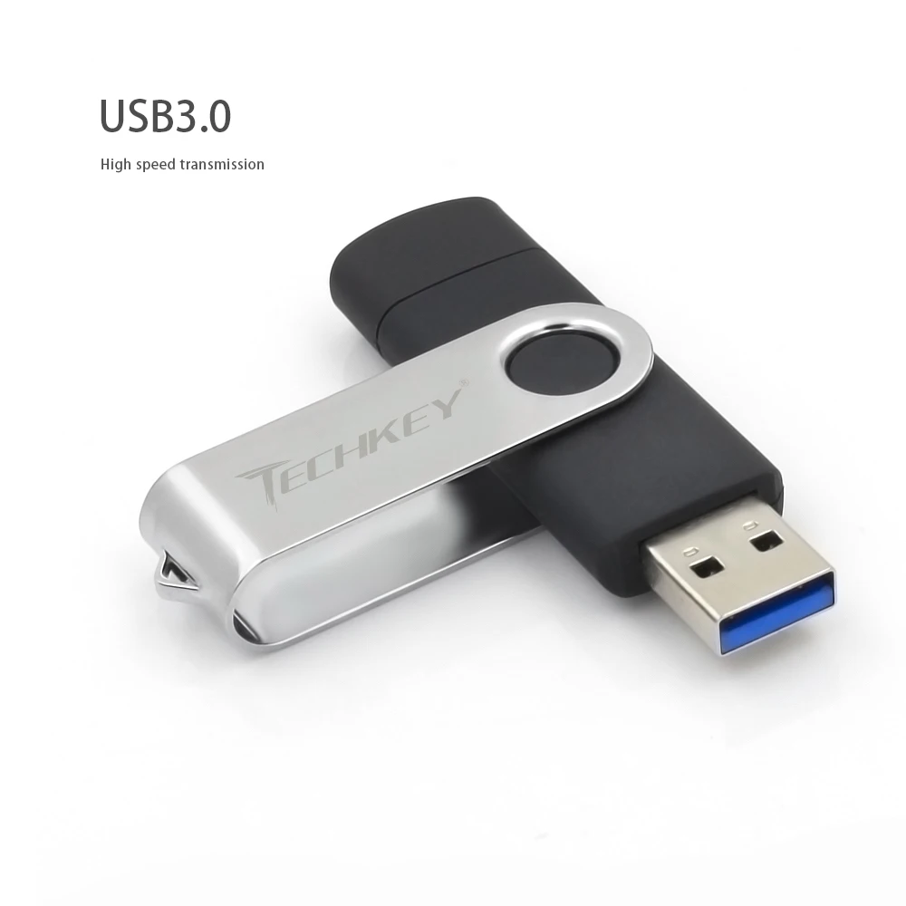 OTG usb 3,0 usb флэш-накопитель 3,0 TECHKEY pen drive 8 ГБ 16 ГБ 32 ГБ 64 Гб memoria флеш-накопитель memoria Cel stick pendrive u disk подарок для мобильного телефона