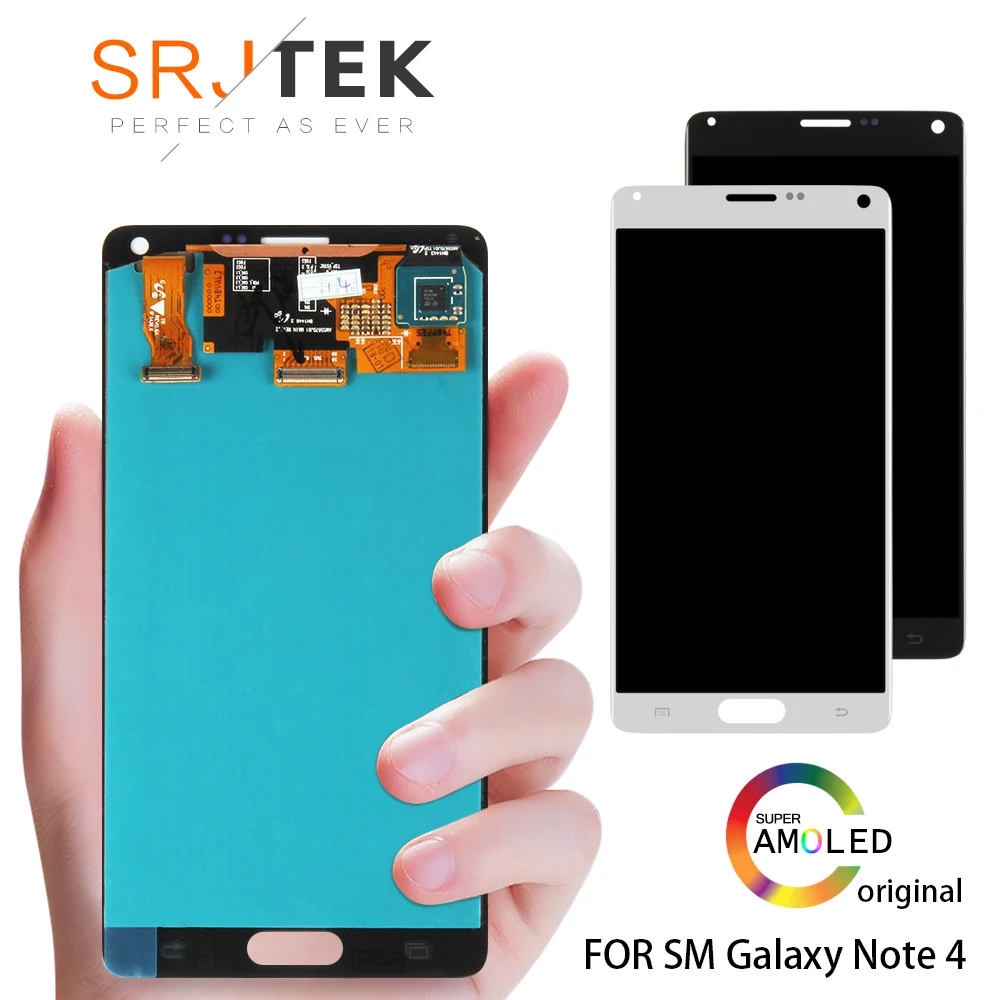 

ORIGINAL 5.7'' AMOLED Screen For SAMSUNG Galaxy Note 4 LCD Display Note4 N910 Touch Screen Digitizer N910A N910F N9100 Replace