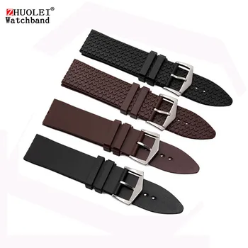 

23mm black brown silicon watchband for Chopin men's Waterproof wristband sports watch strap with stainless steel clasp Bracelet