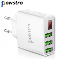 Powstro 3 USB светодиодный дисплей настенное зарядное устройство Макс 5 в 3 А USB ЗУ для мобильного телефона Быстрая зарядка настенное зарядное устройство для iPhone для samsung