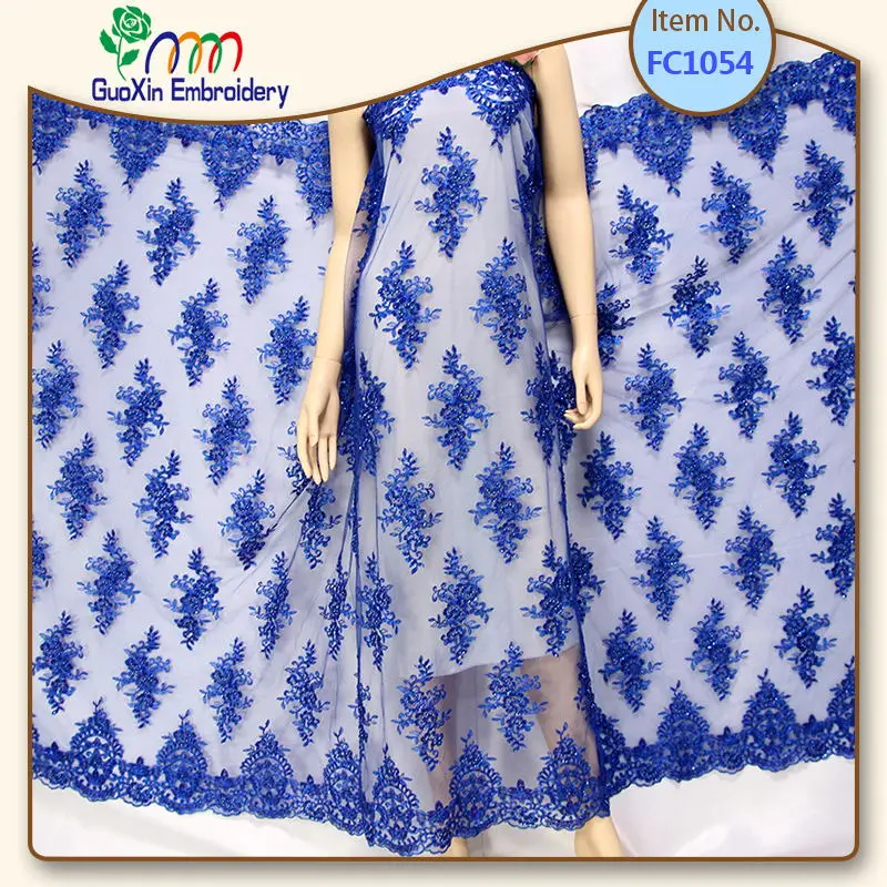 2018 Bridal Lace Fabric High Quality African Handmade Beades Embdroidery for FC1054 | Дом и сад
