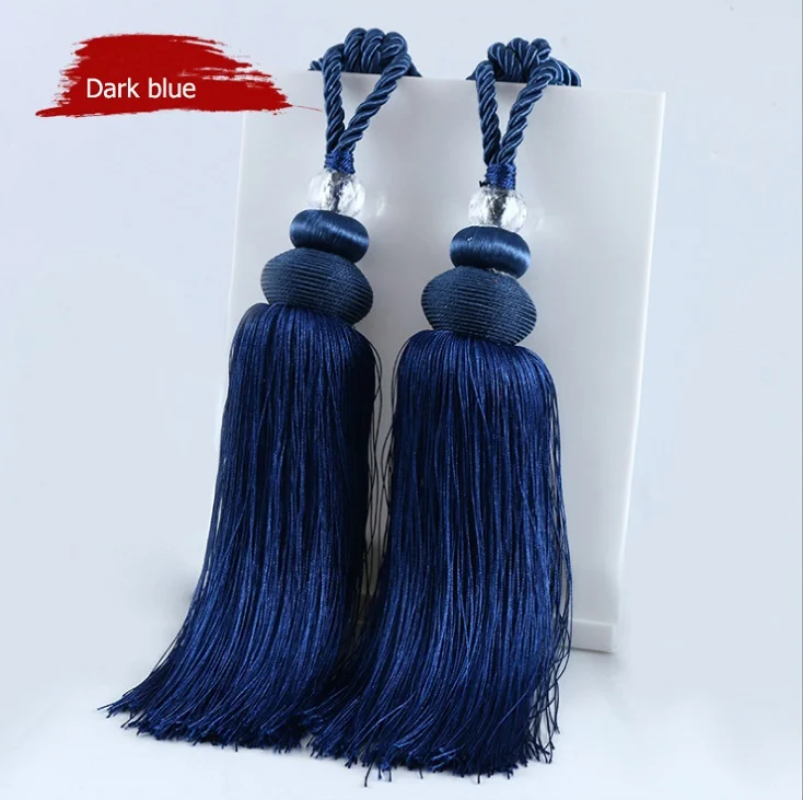 Модные Тканые Ремни для штор многоцветные европейские кисти для занавесок аксессуары для кистей Висячие шары - Цвет: Dark blue