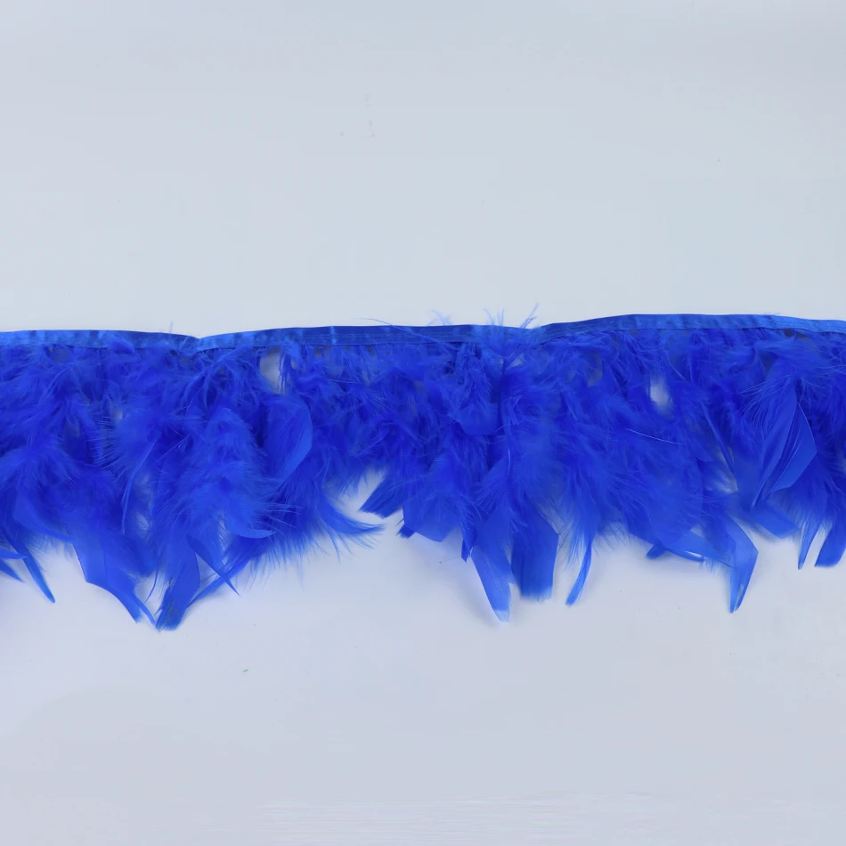 6 blue chandelle turkey feather trims 6