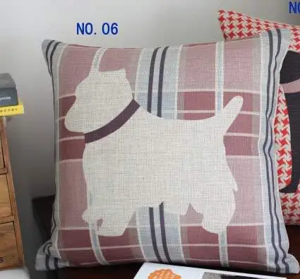 Европа и Англия собака животное хлопковая Подушка льняная Подушка, домашний Декор диванные подушки 45*45 см 1 шт. подушки - Цвет: F
