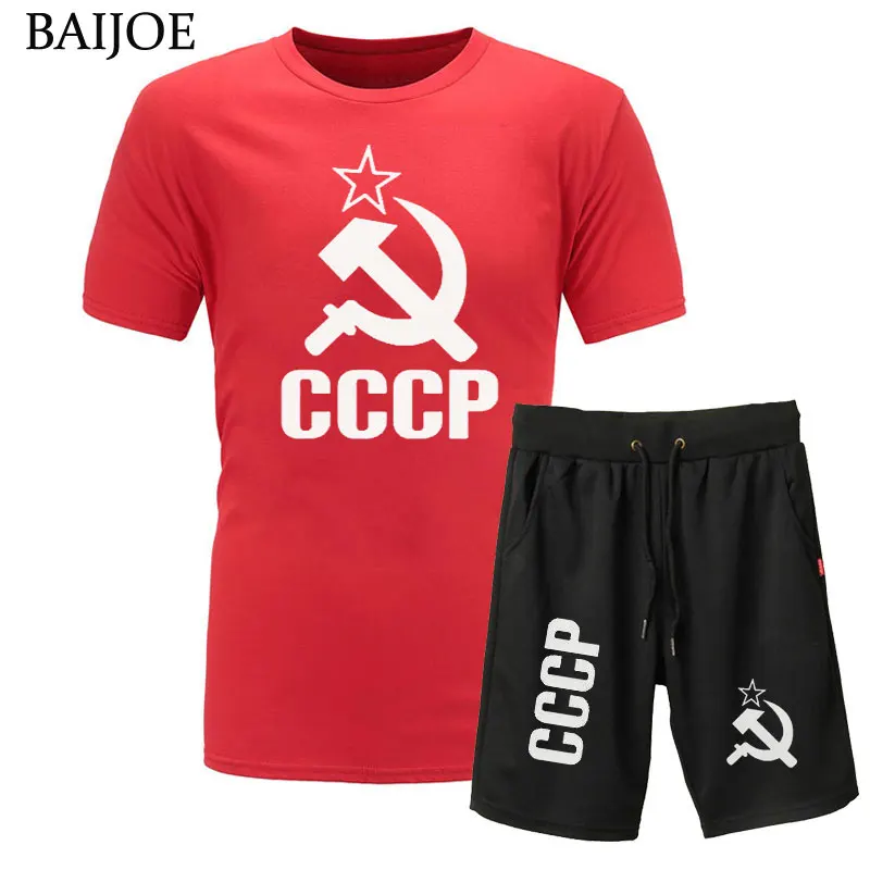

2019 New Brand 2piece Mens T-Shirts+Shorts Summer cotton Short Sleeve print T Shirts casual Tee Shirts Male T shirt Homme M-XXL