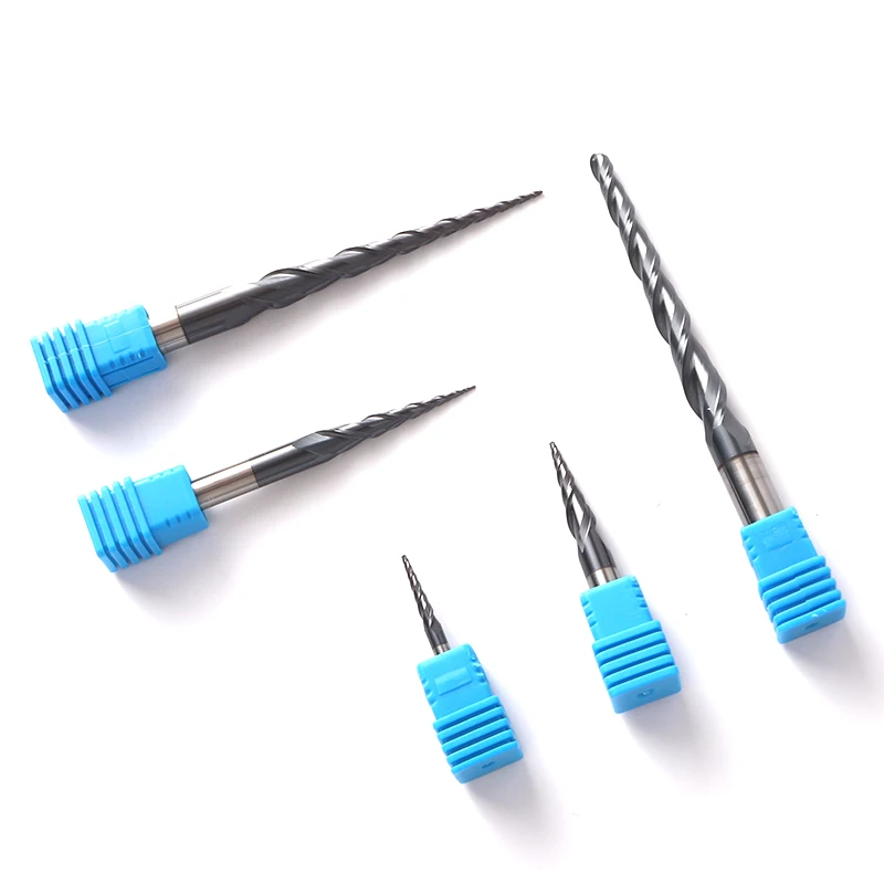Augusttools Ball Nose Tapered End Mill HRC55 Tungsten Solid Carbide Milling cutter Cnc Taper Wood Metal End Mill 3.175mm 4mm 6mm