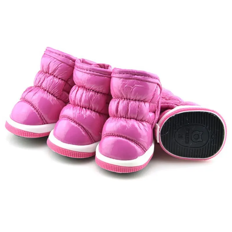 Trendy Winter Ruffle Soft PU Leather Pet Small Dogs Booties Snow Boots Shoes pet dog shoes dog winter warm shoes XS-XL