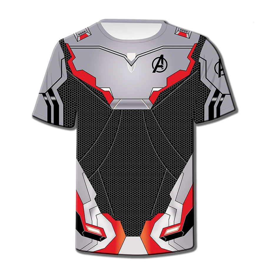 

The Avengers 4 Endgame Quantum Realm Cosplay Men T-shirt Superhero Endgame Costume Mesh Cloth Sport Male Tshirts Tops Tee