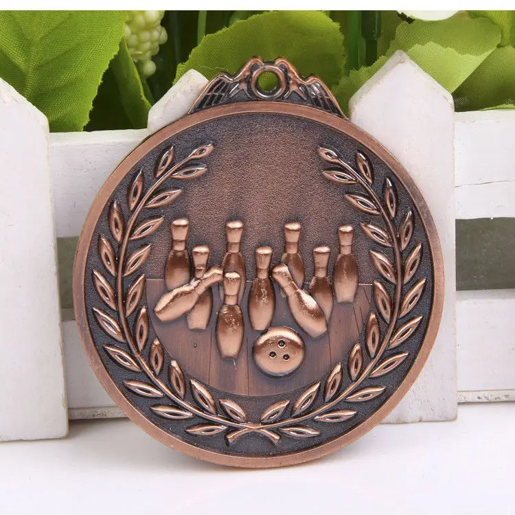 

Bowling medal sports gold silver bronze free engraving