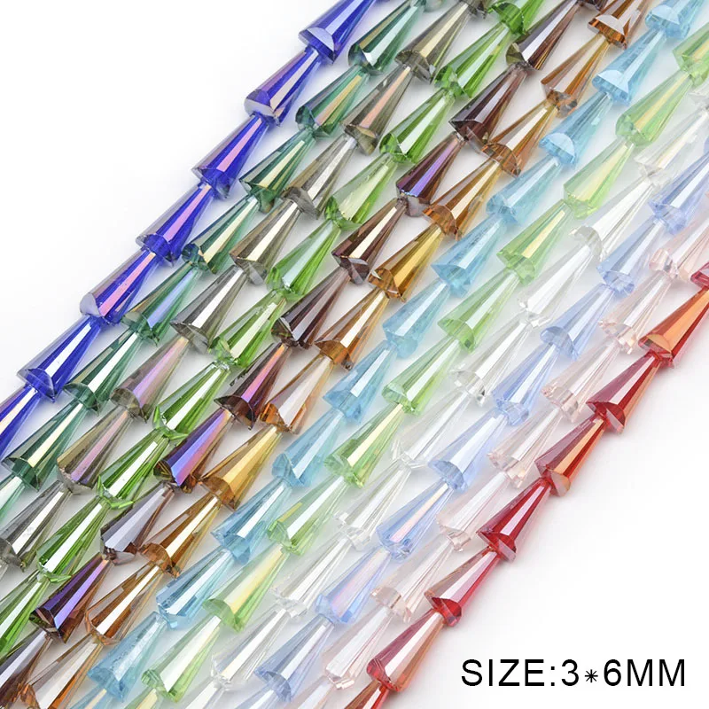 

3*6mm 200pcs Tower shape Upscale Austrian crystal beads conical High quality loose beads glass supply bracelet Jewelry DIY