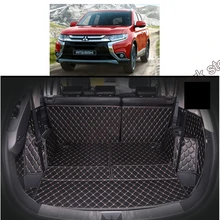 lsrtw2017 fiber leather font b car b font trunk mat for mitsubishi outlander 2013 2014 2015