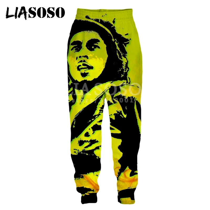 LIASOSO Новые мужские и женские тренировочные брюки с 3d принтом дымчатые водоросли певец Боб Марли повседневные тренировочные штаны джоггеры брюки X1361 - Цвет: 2