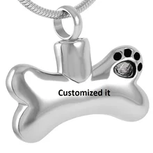 IJD8085 собака кость персональный заказ кремационная Ювелирная урна ожерелье для праха Keepsake собака кошка домашнее животное памятный кулон