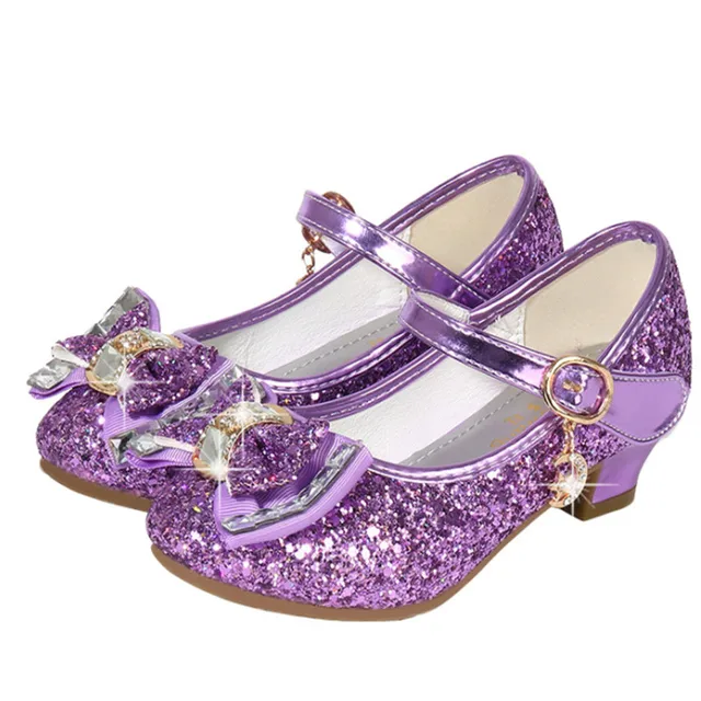 Children Shoes Girls Princess Bling Bow Party Kids Girls Leather High ...