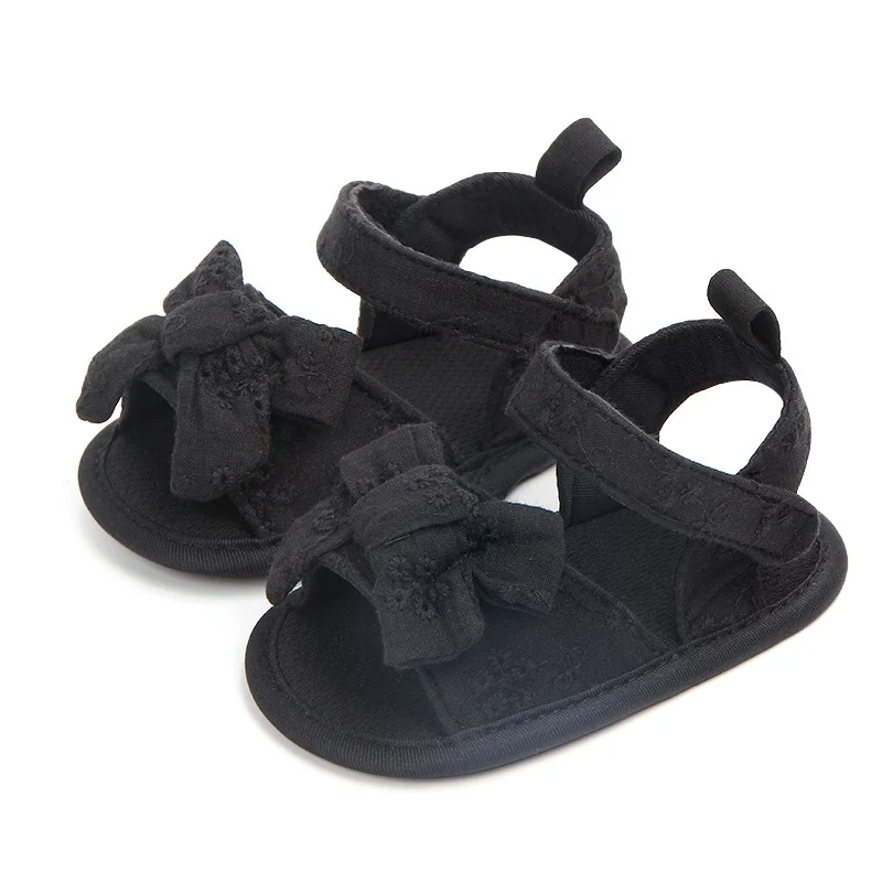 Обувь для новорожденных девочек; Летняя обувь с бантом; повседневные сандалии для маленьких девочек - Цвет: B