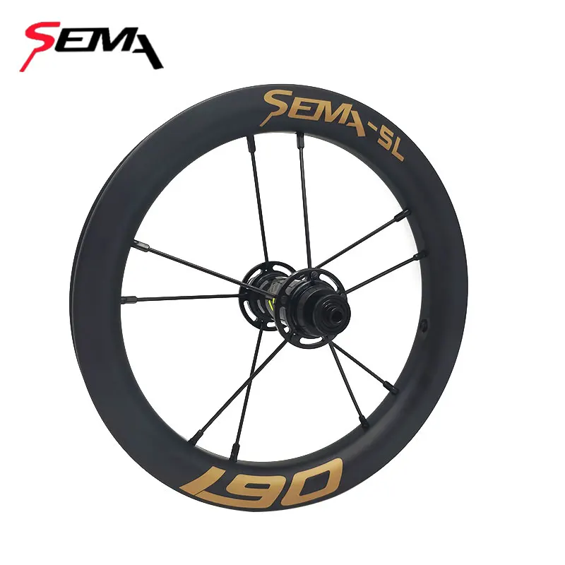 Carbon wheels SEMA SL190 190g carbon wheelset 12inch super light wheels with 6801 bearing for Kids balance bike/Striders/push