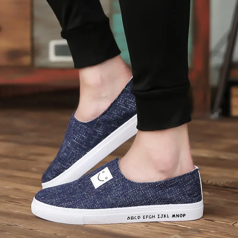Hommes Toile Loisirs Tissu En Hommes De Respirant Été Pékin Chaussures gris ardoisé Vieux Bleu UWvqTX11A