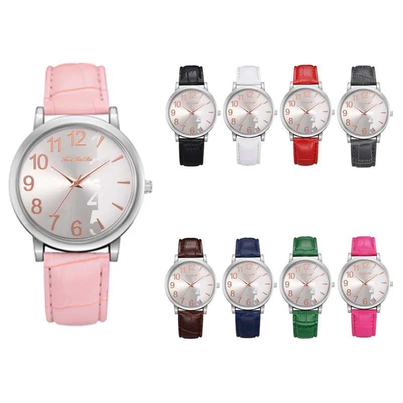 2018 High Quality women fashion casual watch luxury dress Leather bands Analog Quartz Wrist Watch clock relogio feminino Y12 (2)