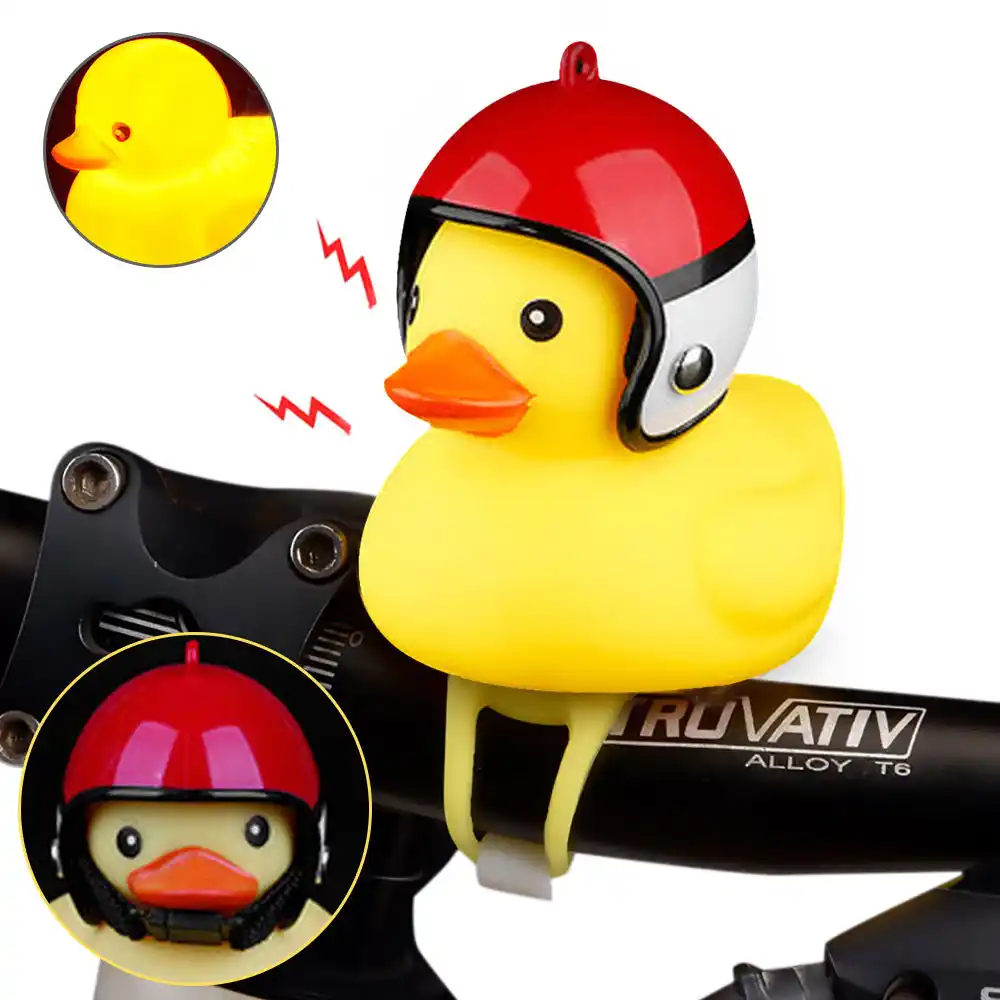 bicycle horn light small yellow duck with helmet