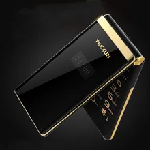 Тонкий флип 3g WCDMA сенсорный дисплей мобильный телефон SOS быстрый набор большой русский ключ легко работать для пожилых людей двойной экран