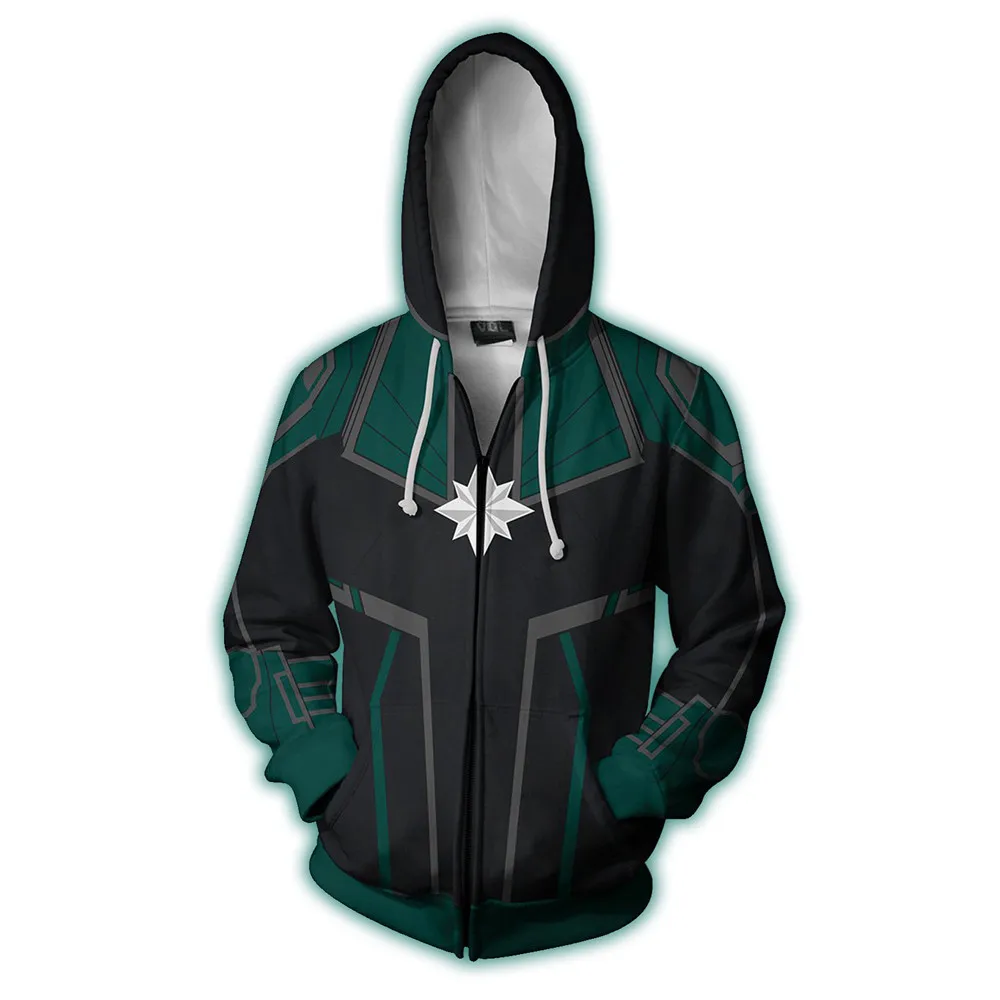 Avengers Endgame Cosplay Quantum Realm Costumes Sweatshirt Hoodie Jacket Captain Marvel Tech Hooded Superhero America Zipper
