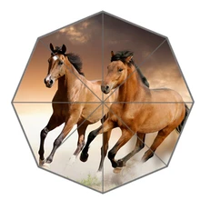 Новое поступление-27 наружных зонтов Креативный дизайн высокого качества красивые белые черные лошади складной дождевой Зонт подарок другу