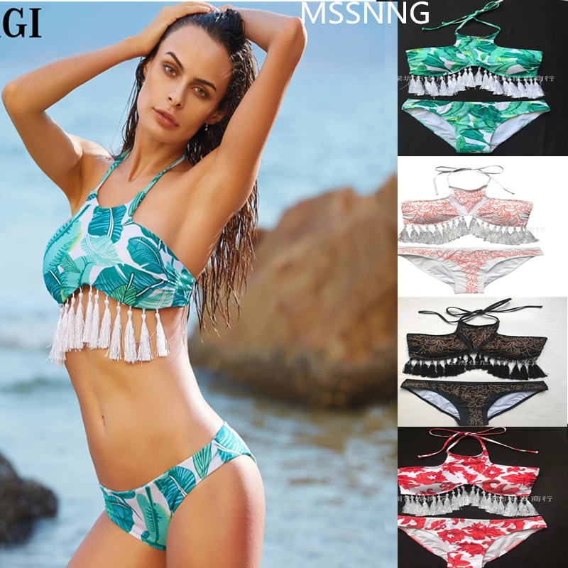 Для женщин купальник костюм бахрома Maillot De Bain Femme комплект бикини кисточкой