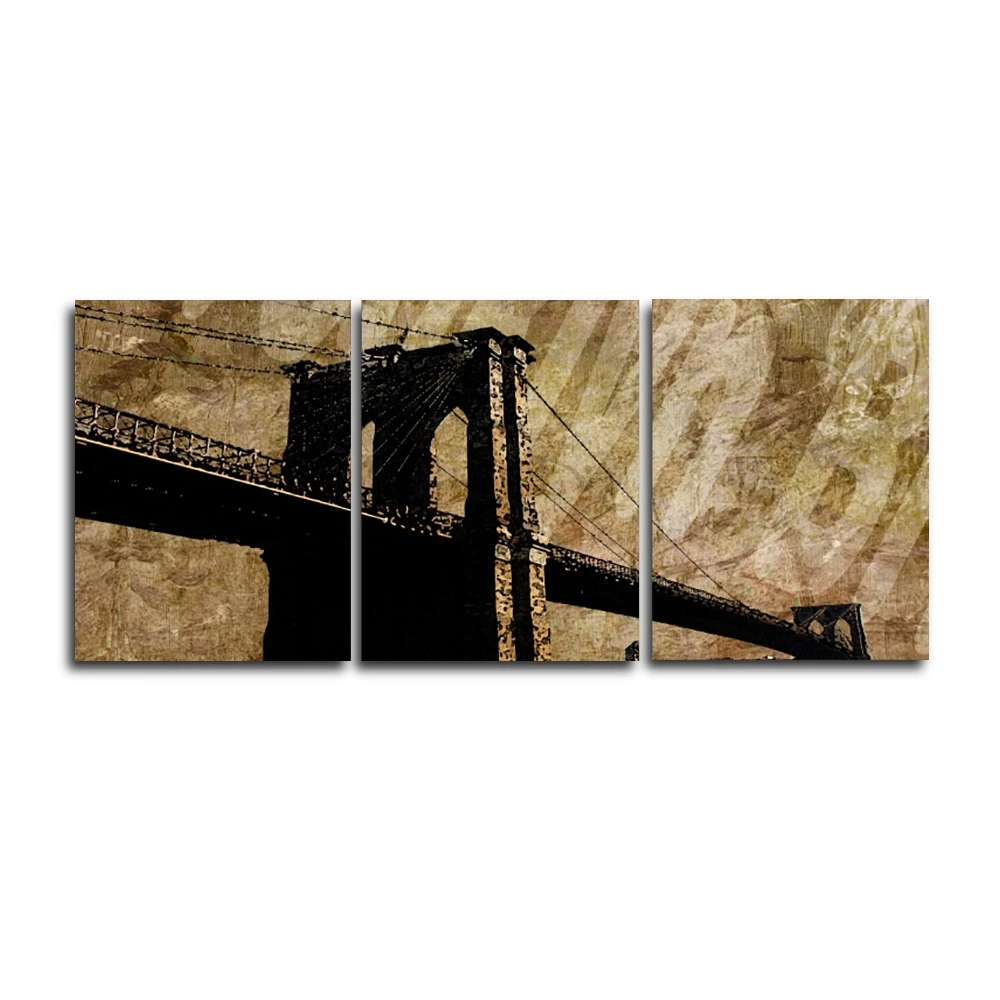 

Laeacco 3 Panel London City Bridge Wall Art Outside Posters and Prints Nordic Home Living Room Decor Canvas Calligraphy Painting