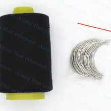 1 комплект волос ткацкая игла+ набор ниток(50 шт. C ткацкая игла иглы+ 1 Катушка полиэстер хлопок волосяная нить