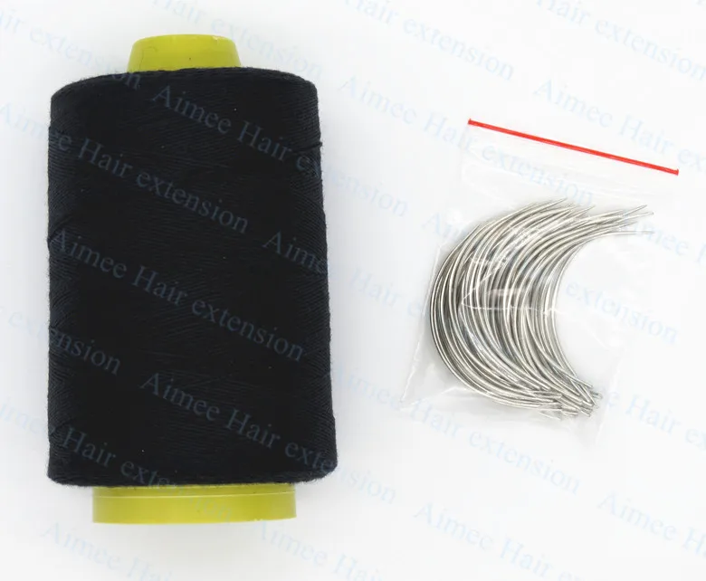 Free shipping 1set Hair Weaving Needle+Thread Set (50pcs C Weaving