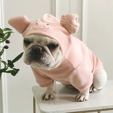 Funny French Bulldog Cute Pig Shape Velvet Hoodies Pet Dog Clothes for Small Dogs Pets Clothing Yorkshire Pug Costume S-L