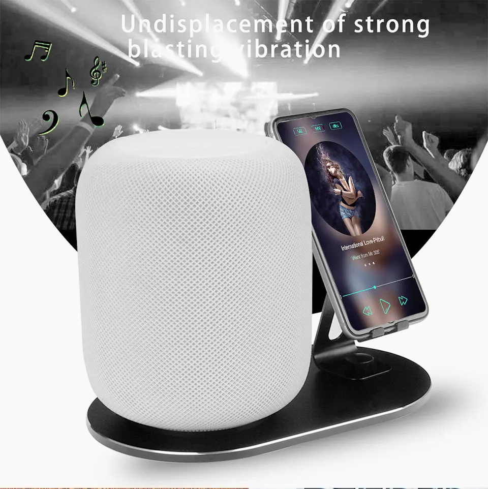 2 в 1 подставка из нержавеющей стали для Apple Homepod умная подставка для колонки аксессуары противоскользящая металлическая подкладка кронштейн платформы для iphone