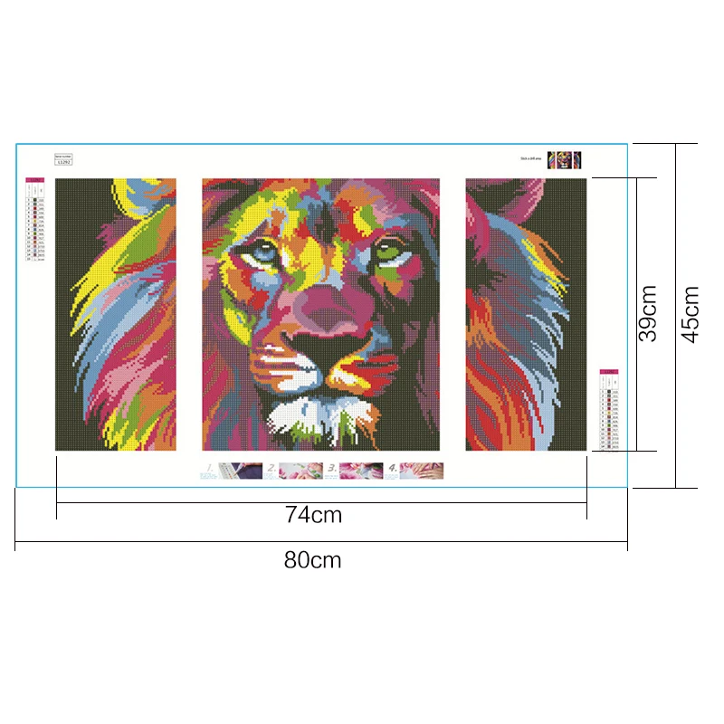 Animal Diamond Painting Plein 5d DIY Lion Modern Full Square Cross Stitch Full Drill Rhinestone Embroidery Decoration Picture for Home (2)