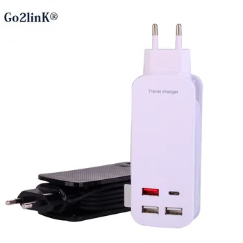 

Portable Universal 10A 4 Ports QC 3.0+Type-C+ 2 USB Ports Quick Fast Charger Charging Power Adapter for Pixel, Pixel XL, iPad Pr