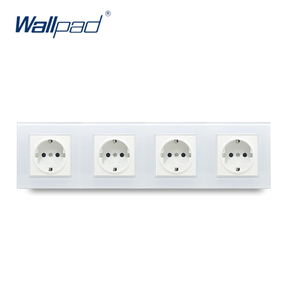 Тройная Розетка европейского стандарта стальная панель из закаленного белого