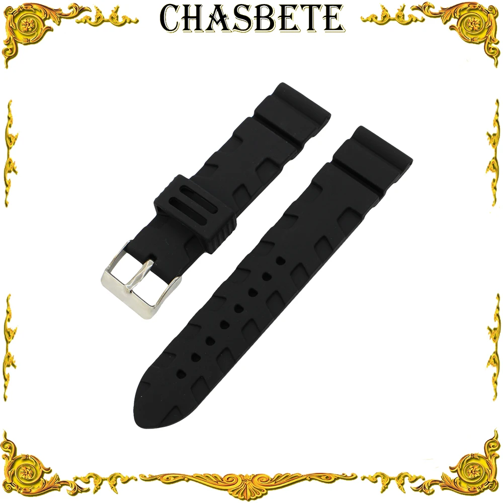 Ремешок для часов силиконовый резиновый черный 20 мм 22 23 24 мм|orient watch bands|watch bandrubber