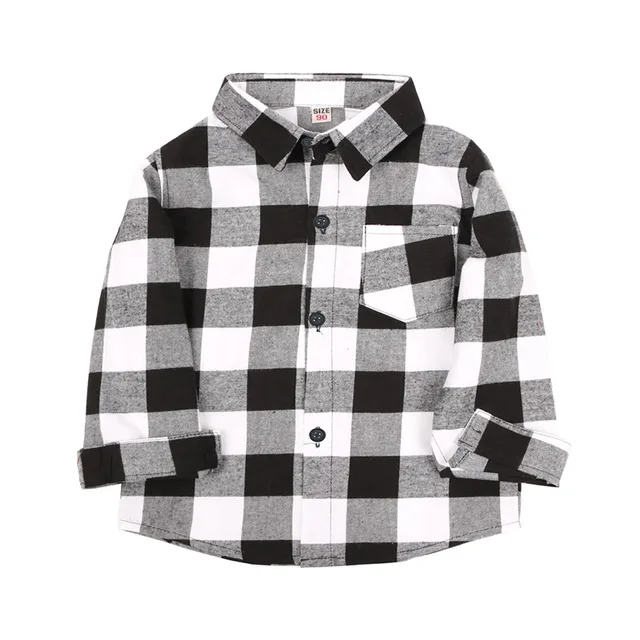Classic Baby Boys Shirts Cotton Children Plaid Shirt Fashion Checked