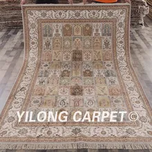 YILONG 6'x9' четыре сезона восточные небольшие ковры из шелка ручной работы старый Шелковый ковер(J06B6x9