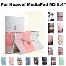 Cuero de la pu case cubierta para huawei mediapad m3 8.4 pulgadas tablet pc case para huawei protectora m3 btv-w09 btv-dl09 + film + stylus + otg