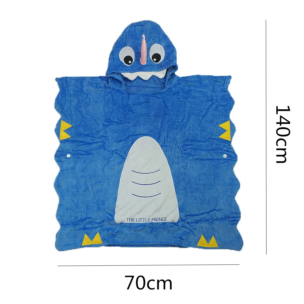 Плюшевый Халат с капюшоном и мультипликационным принтом для детей ясельного возраста, пижамы с животными, банный халат, однотонная одежда для сна с мультипликационным принтом